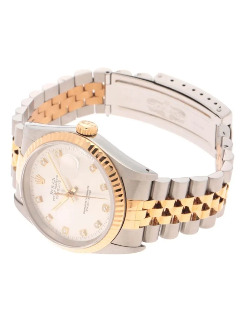 Rolex Datejust Watch 18k Yellow Gold 18k Silver Vintage Numbe Automatic